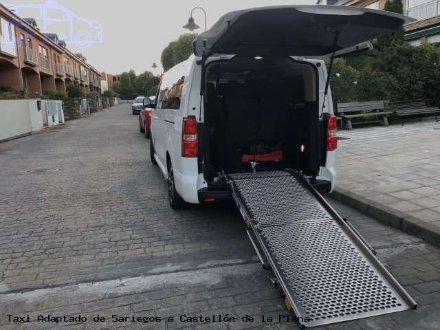Taxi accesible de Castellón de la Plana a Sariegos